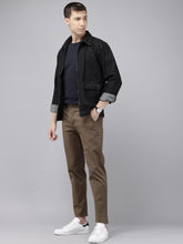 Men's Dark Brown Cotton Caribbean Slim Fit Solid 5 Pocket Cross Pocket Trouser